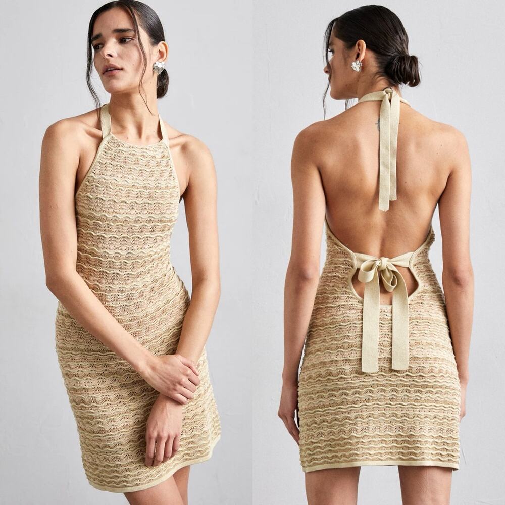 NWOT CULT GAIA Erina Knit Dress Size xsmall in Gold Beach & Vacation